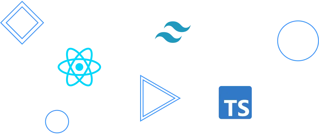React, TailwindCSS and TypeScript Technology Icons