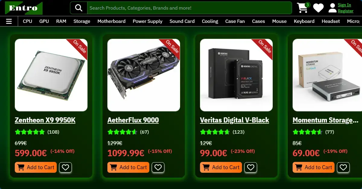 Entro - ECommerce Computer Store Screenshot 2