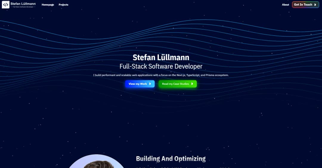 Professional Portfolio Screenshot 1