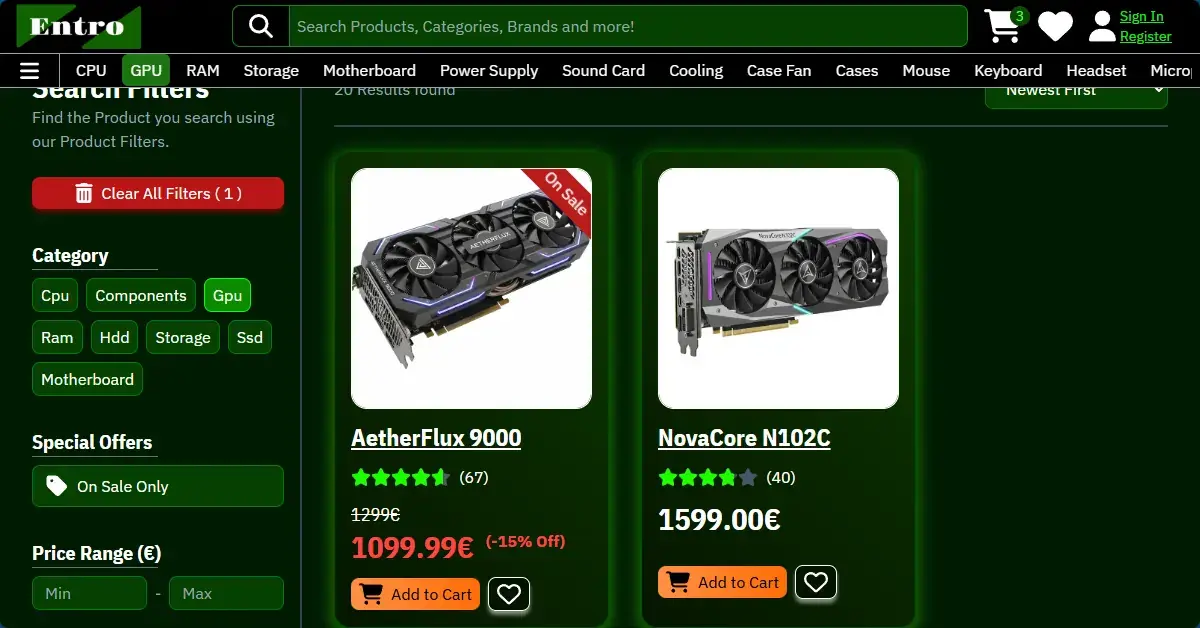 Entro - ECommerce Computer Store Screenshot 3