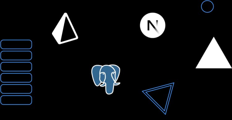 Prisma, NextJS, Vercel and PostgreSQL Technology Icons