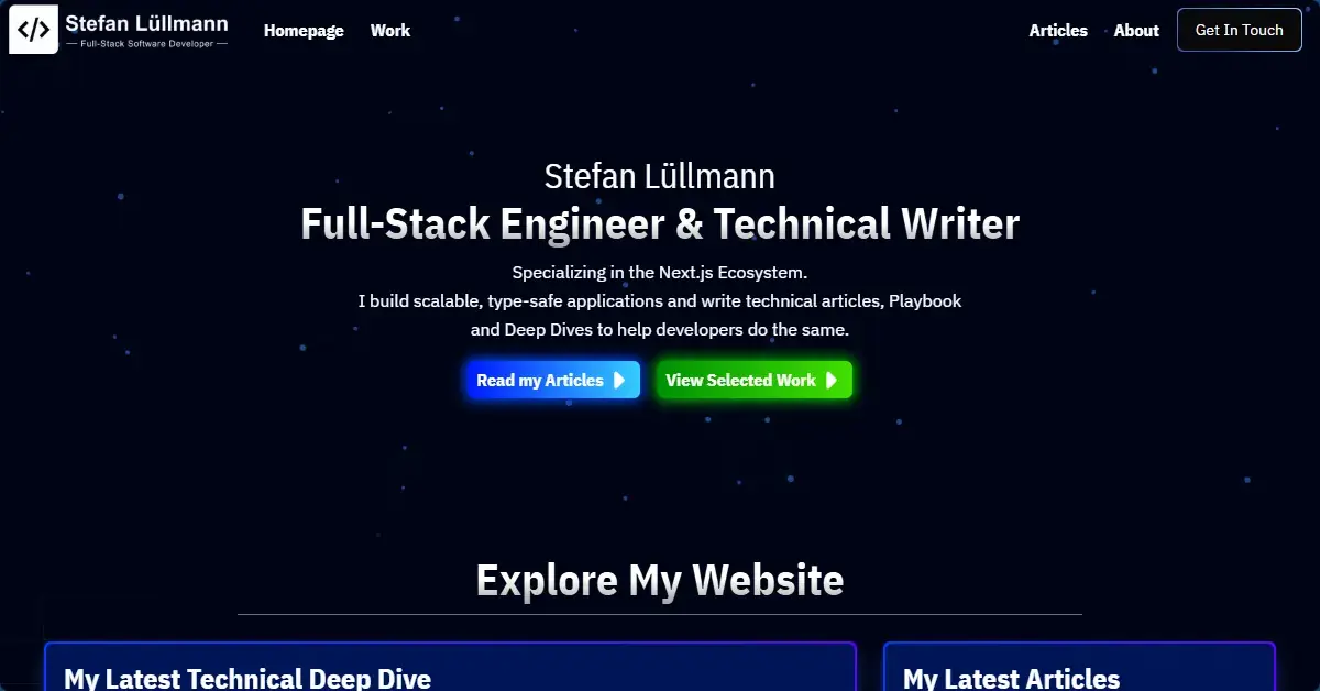 Professional Portfolio Screenshot 1